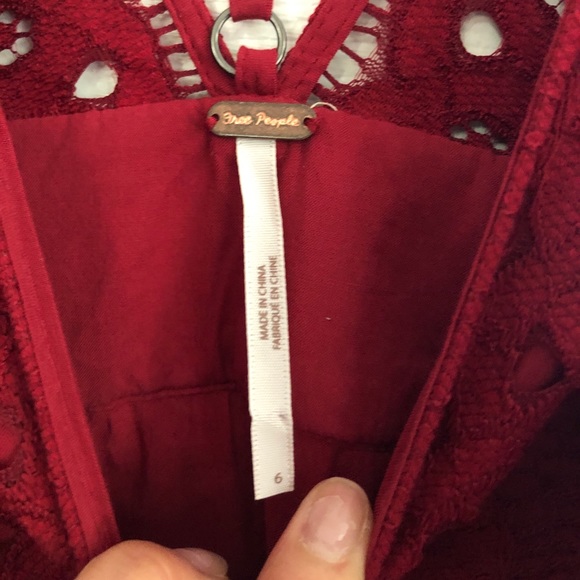 Free People red lace dress - Picture 2 of 6